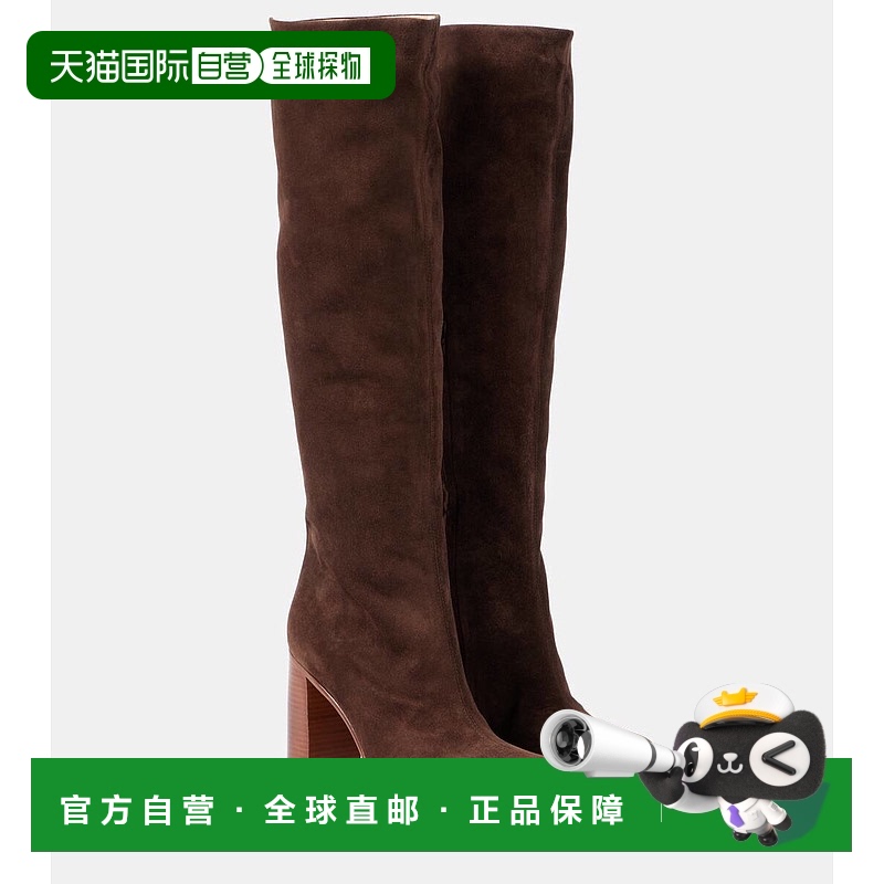 香港直邮KHAITE 女士 Willow 及膝绒面革靴子 brown棕色 舒适时尚