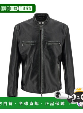 1h可退 香港直邮Dsquared2 二次方 男士 拉链口袋皮夹克 S74AM167