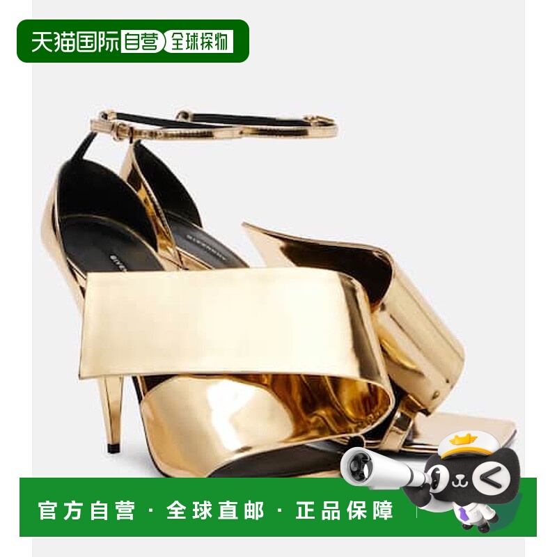 香港直邮Givenchy 纪梵希 女士 Sliced 90 方形漆皮凉鞋高跟