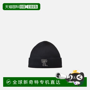 Studios 欧洲直邮Acne FW25女士黑色羊毛帽子针织帽