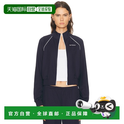 1h可退 香港直邮SPORTY & RICH 女士 Serif 徽标复古拉链夹克 JA0