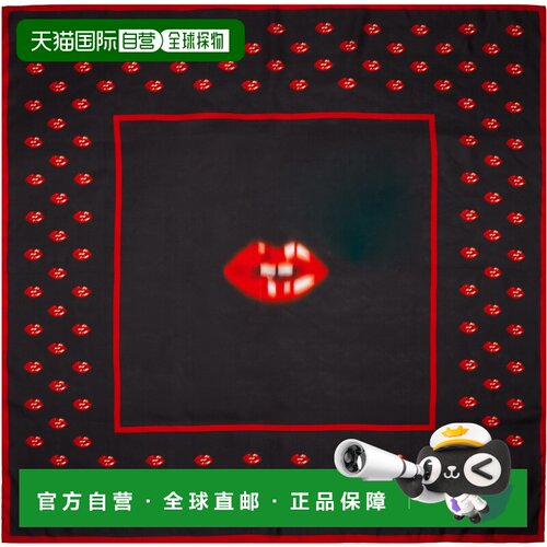 香港直邮Marc Jacobs 马克 雅可布 女士 黑色 Blurred Lips 方巾