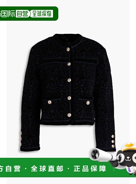 香港直邮Maje 女士 提花针织针织开衫 MFPCA00527BLACKNAVY