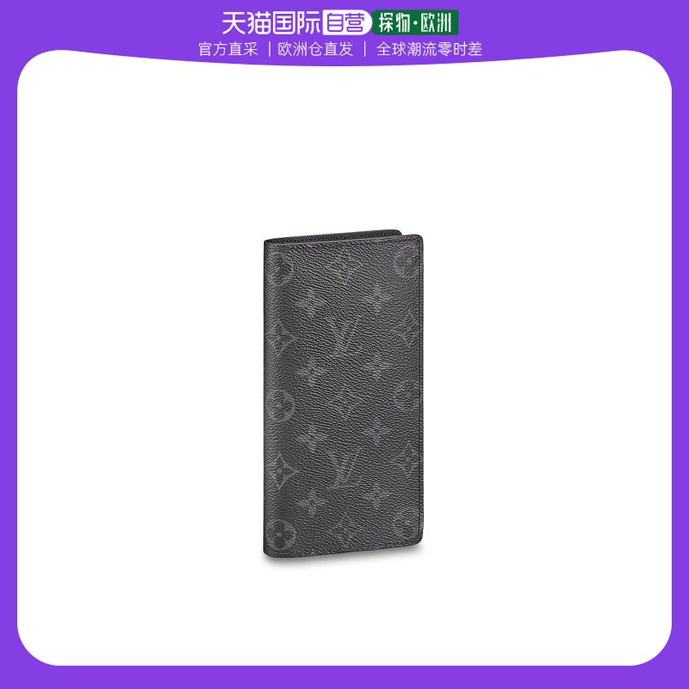 欧洲直邮Louis Vuitton/路易威登男士黑色帆布老花长款方形钱包