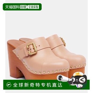 香港直邮Chloe 女士 1h可退 蔻依 铆钉皮质木屐 Jeannette