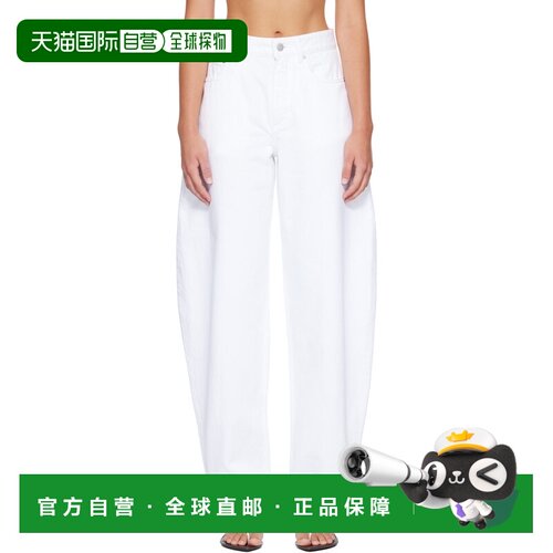 1h可退 香港直邮alaia 女士 白色 Round 牛仔裤 AA9P1280D027D000
