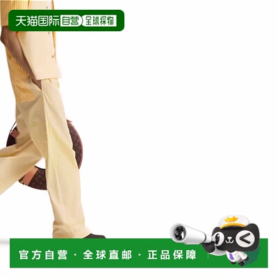 自营1h可退 欧洲直邮LV路易威登 Monogram系列男士亮黄色棉条纹长