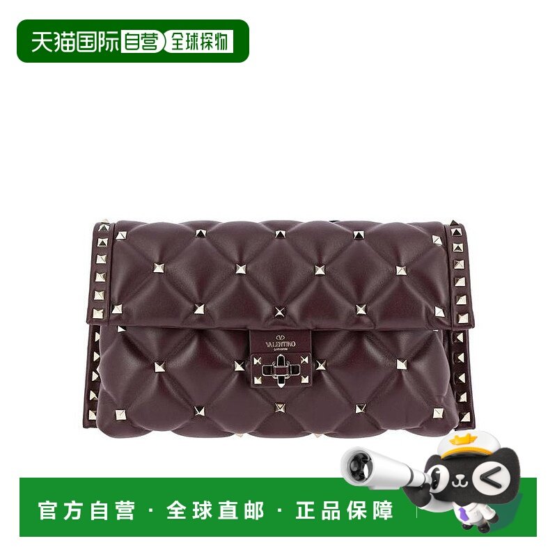 【99新未使用】香港直邮Valentino Candy中号铆钉牛皮单肩包 QW0B