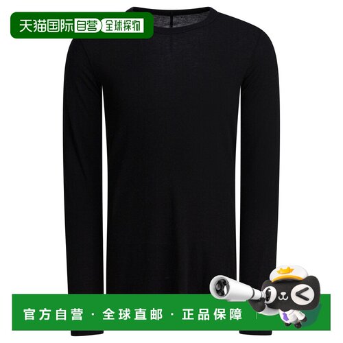香港直邮RICK OWENS 男士T恤 RU02E1252JR09 AW2025 黑色 长袖T恤
