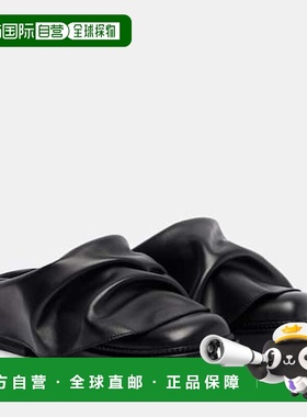 香港直邮The Attico 女士 Robin 迷你皮质凉拖 black黑色 舒适时