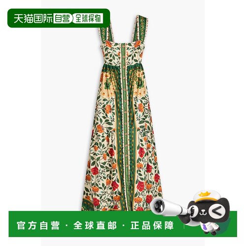 1h可退 香港直邮FARM RIO 女士 褶裥印花棉质长款连衣裙 332299GA