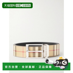 1h可退 香港直邮Burberry 巴宝莉 男士 3.5cm Coated-Leather 双