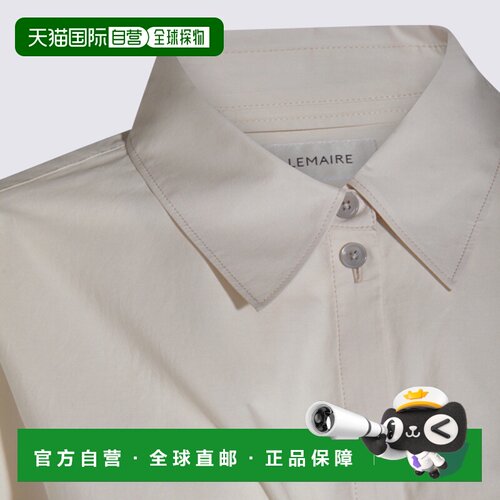 香港直邮LEMAIRE 女士衬衫 SH1141LF1500WH048 CO 米白色 直领扭
