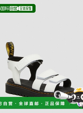 自营欧洲直邮DrMartens马丁大夫 Klaire男女通用白色皮革绑带凉鞋