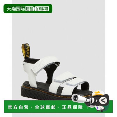 自营欧洲直邮DrMartens马丁大夫 Klaire男女通用白色皮革绑带凉鞋