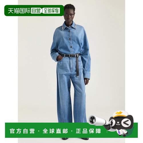 自营欧洲直邮Givenchy纪梵希 Cocoon女士中蓝色棉质水洗牛仔裤