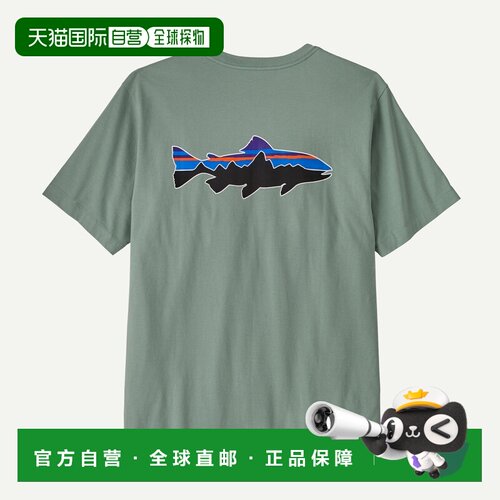欧洲直邮Patagonia 巴塔哥尼亚 男式 Fitz Roy Trout 有机棉短袖T