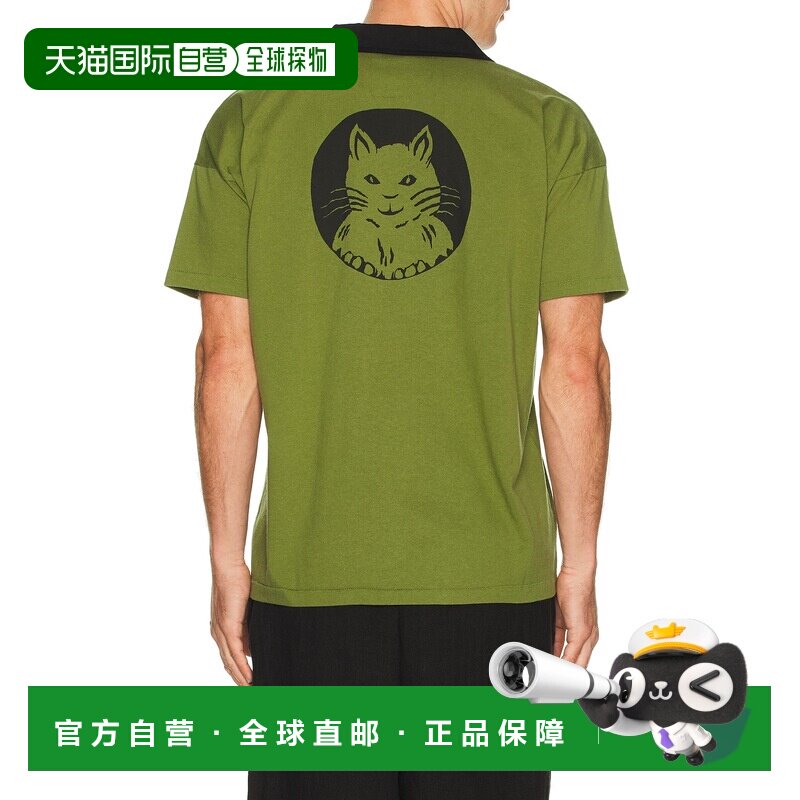 美国直邮Bode 男士 猫咪图案Polo衫 MRS26CS029 green绿色 舒适时