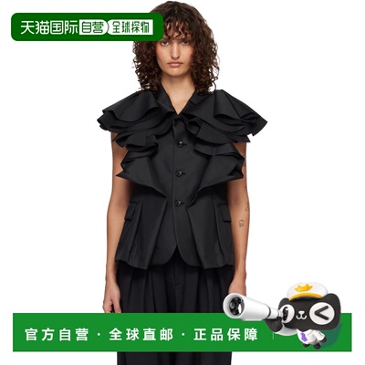香港直邮comme des garcons 川久保玲 女士 黑色西装外套 RQJ0090
