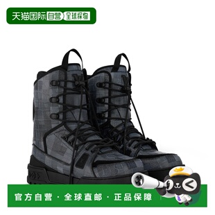 黑色皮革棋盘格图案雪地靴 男士 自营1h可退 欧洲直邮LV路易威登