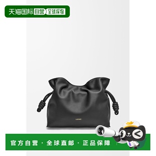 自营欧洲直邮Loewe罗意威 Flamenco女士黑色小牛皮中号手拿包