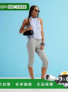 香港直邮ASOS 女士 capri 设计庞特布裤子(灰色)休闲裤