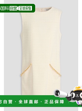 香港直邮Sandro 女士 水晶装饰毛圈花呢迷你连衣裙 SFPRO03897ECR