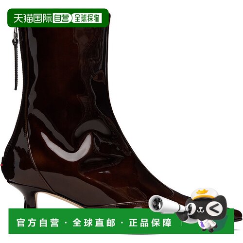 1h可退 香港直邮aeyde 女士 棕色 Sila Patent Leather 踝靴 A11A
