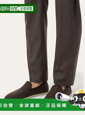 自营欧洲直邮Loro Piana 男士黑色初剪羊毛乐福鞋