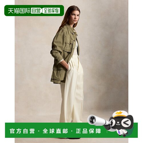 自营欧洲直邮Ralph Lauren拉夫劳伦 女士奶油色羊毛混纺Bacall长