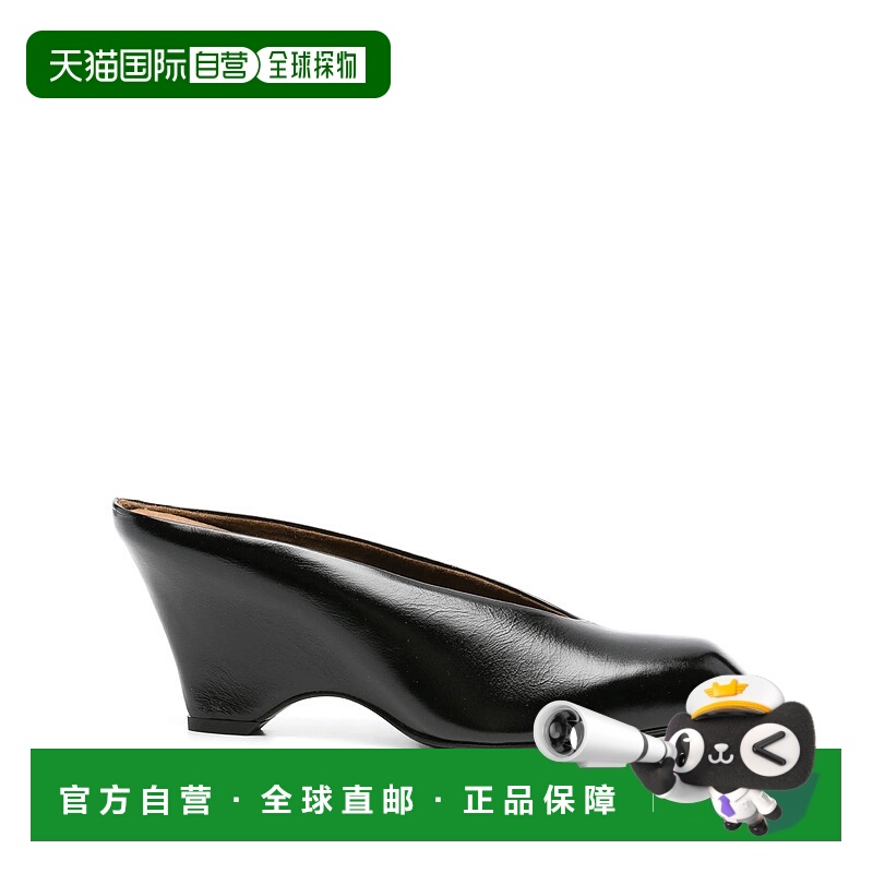 1h可退 香港直邮KHAITE 女士 Colt 皮质凉拖 F6026943 black黑色