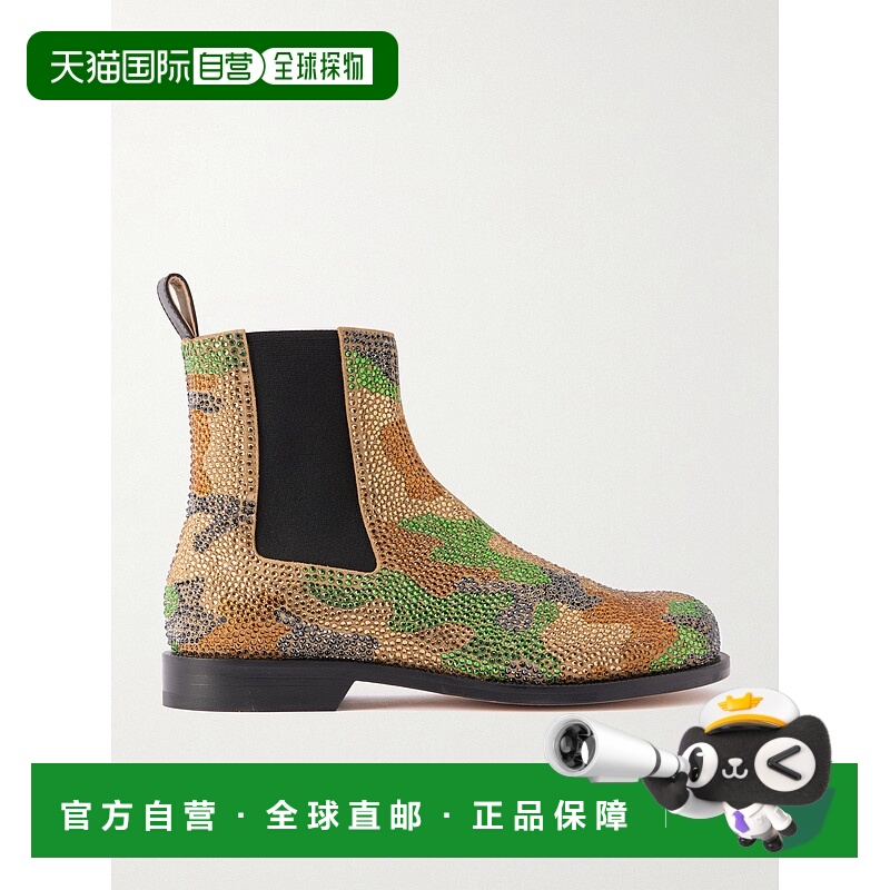 1h可退 香港直邮J.W. Anderson 女士 水晶装饰绒面革切尔西靴 CT0
