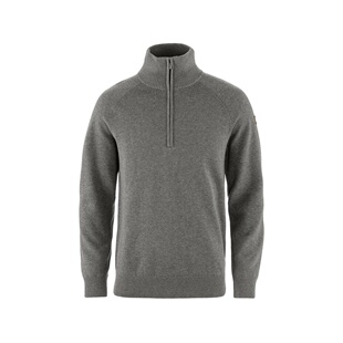 自营欧洲直邮Fjallraven北极狐 混灰色美利奴混纺半拉链 Övik男士