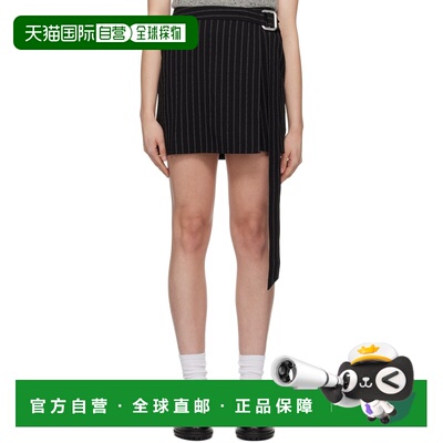 1h可退 香港直邮Ami Paris 女士 黑色条纹短裙 FSK119WV0040