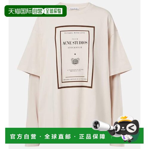 香港直邮Acne Studios 艾克妮 女士 层叠感徽标棉质针织T恤