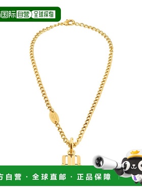 自营欧洲直邮Balenciaga巴黎世家 Nano女士金色黄铜BB标识吊坠项