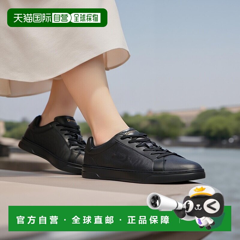 自营欧洲直邮Coach蔻驰 男士黑色高帮帆布运动鞋男鞋