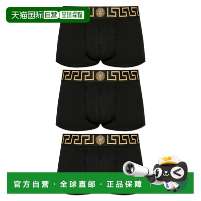 香港直邮VERSACE 男士内裤 AU103261A10011A80G CO 黑色 平角裤三