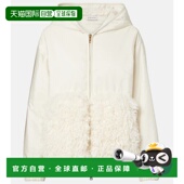 盟可睐 女士 拼接拉链连帽衫 香港直邮Moncler white白色 舒适时