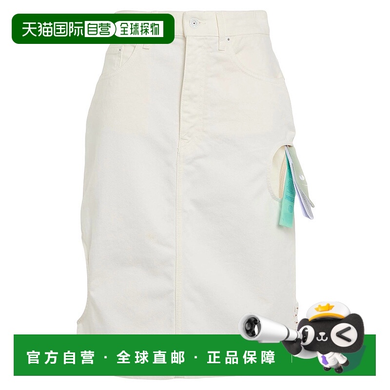 1h可退 香港直邮Off-white 女士 牛仔半身裙 beige米色 舒适时尚