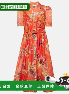 香港直邮ZIMMERMANN 女士 Matchmaker 亚麻真丝衬衫式连衣裙