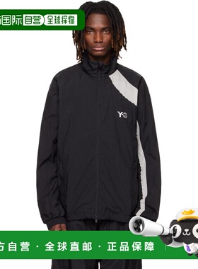1h可退 香港直邮Y-3 男士 黑色 Raw Edge 3 Stripes Nylon Shell