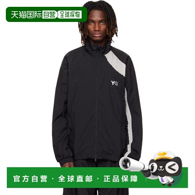 1h可退 香港直邮Y-3 男士 黑色 Raw Edge 3 Stripes Nylon Shell