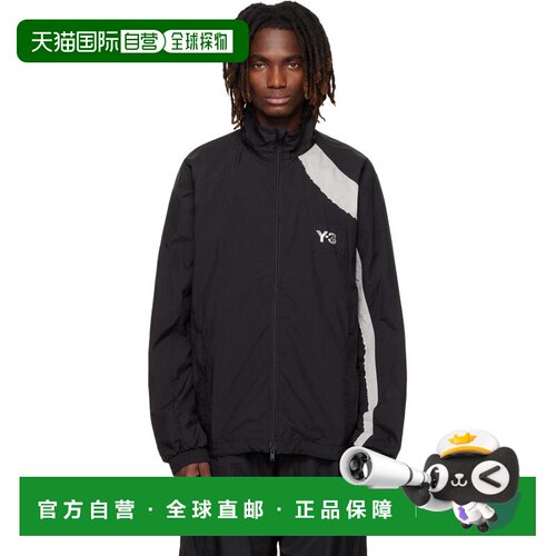 1h可退 香港直邮Y-3 男士 黑色 Raw Edge 3 Stripes Nylon Shell