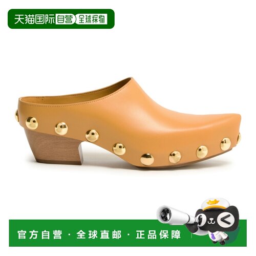 自营欧洲直邮BOTTEGA VENETA葆蝶家 Gondola女士驼色木质坡跟穆勒