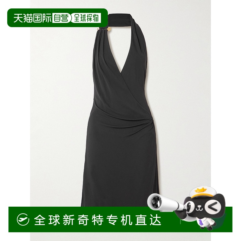 1h可退 香港直邮Versace 范思哲 女士 挂脖绉纱迷笛连衣裙 102016