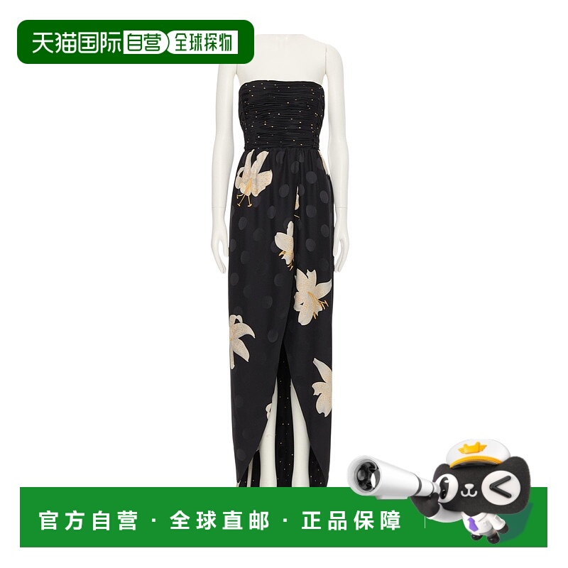 香港直邮Valentino 双绉提花长连衣裙 BVDME19U8真丝