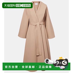 1h可退 香港直邮Alaia 女士 羊毛羊绒裹式大衣 beige米色 舒适时