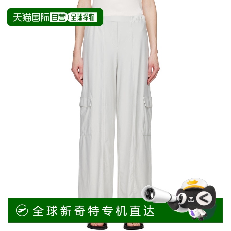 1h可退 香港直邮MaxMara 麦斯玛拉 女士 灰白色 Teseo 长裤 24167