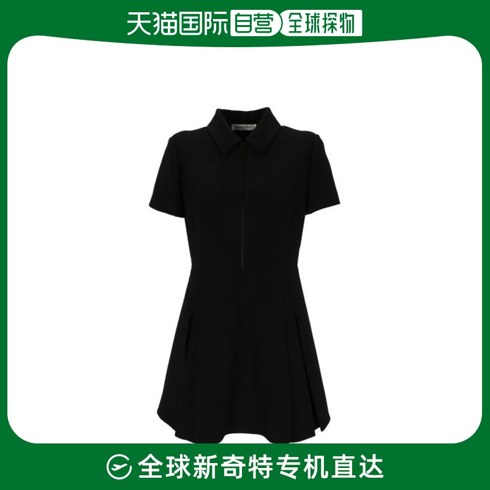 香港直邮DIOR 女士黑色及膝连衣裙 241R11A1166-9000连衣裙迪奥
